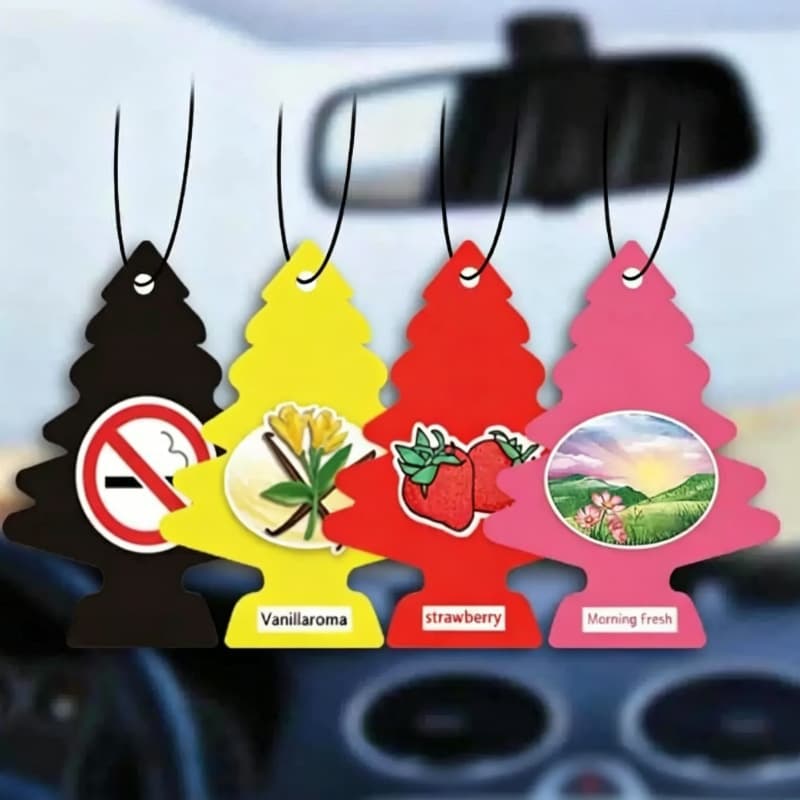 Car Fragrance Tablets and Balm, American-Style Small Tree Design, Car Perfume Pendant, Car Interior Decoration, Light Fragrance Aroma Tablets