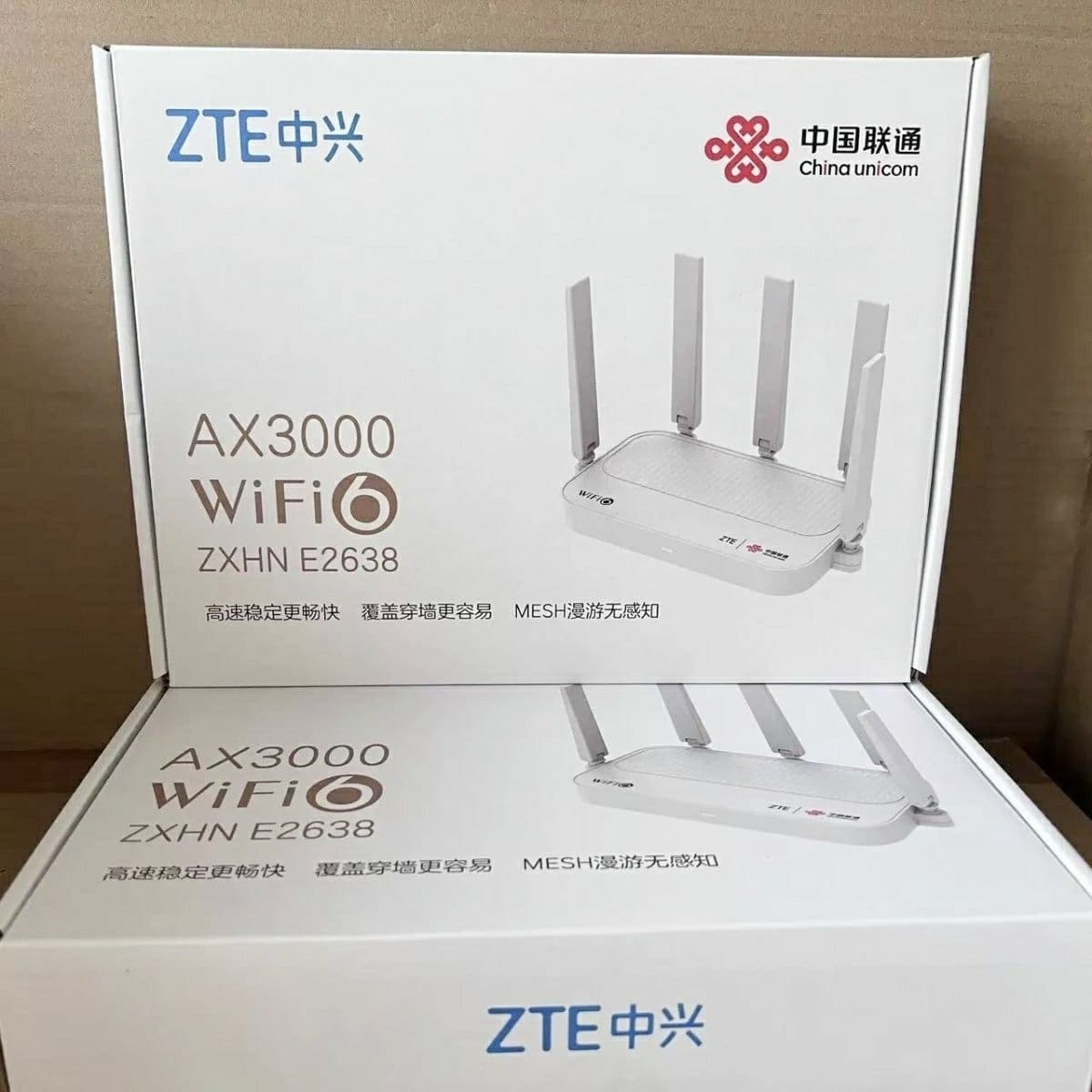 ZTE E2638 China Unicom Edition Gigabit Router E2637 Dual-Band WiFi 6 Brand New Sealed Unused