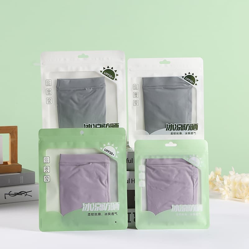 Fashionable Ice Silk Sunscreen Mask Packaging Bag, Simple Self-Sealing Mask Packaging Bag, Ice Sleeve Sunscreen Packaging Bag
