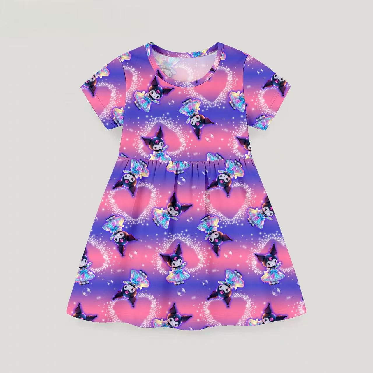 Girls' Nightgowns, Lightweight Homewear for Small and Medium Children, Summer Short-Sleeve Dresses for Girls and Babies, Pajamas, Cross-Border Wholesale