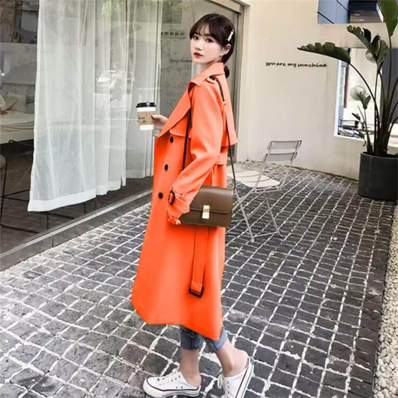 New popular windbreaker jacket for women spring and autumn 2026 new medium and long style small British style casual windbreaker