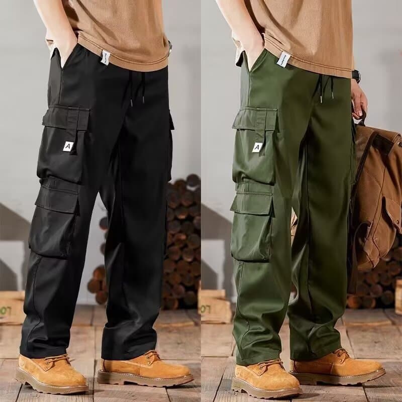 New Cargo Pants for Men Loose Fit Trendy Versatile Multi-Pocket Durable Work Pants Straight Leg Fall Outdoor Wide Leg Trousers