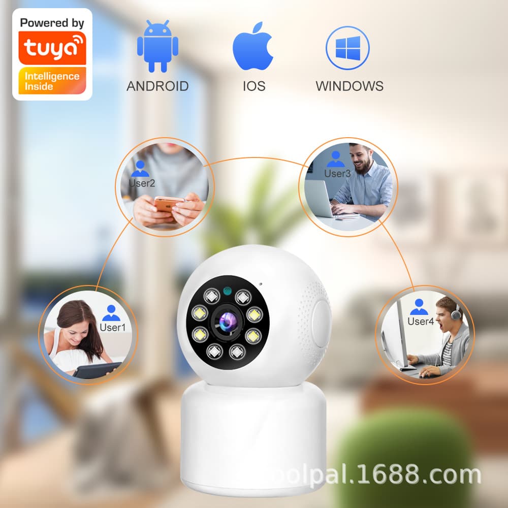 Tuya Smart Baby, Elderly, and Pet Monitor Wireless WiFi Camera 1080P Pan-Tilt