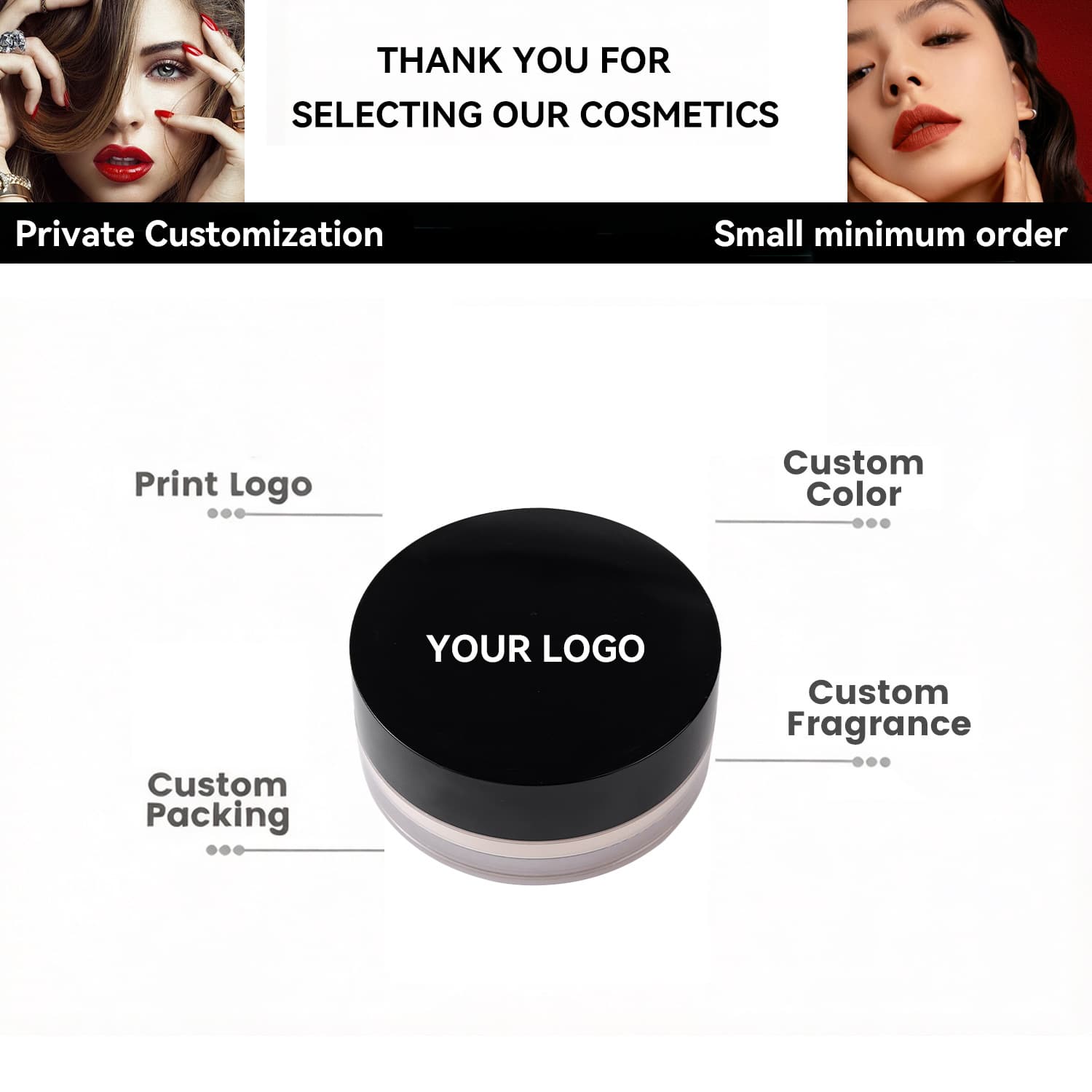 Cross-border makeup 2-color logo-free thin oil-control loose powder neutral modification brightening setting powder glitter pearl powder