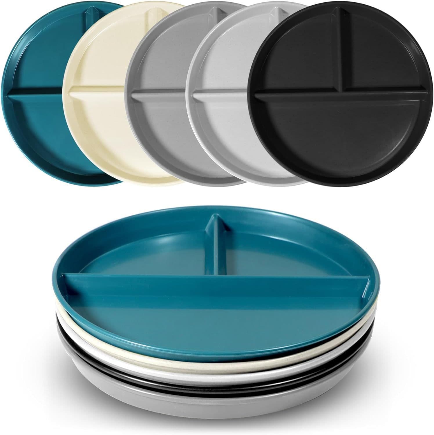 Japanese-Style Divided Plate for Weight Loss, Kids Tableware Set, Three-Compartment Section Plate, Snack Breakfast Plate