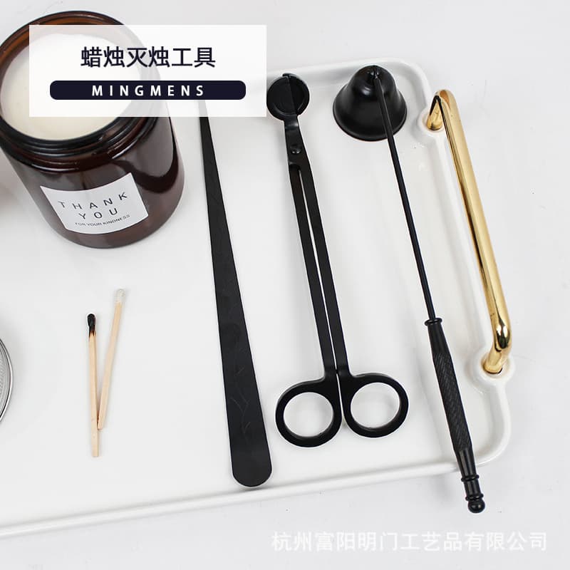 DIY Candle Snuffer, Wick Trimmer, and Bell Snuffer Set for Handmade Scented Candles