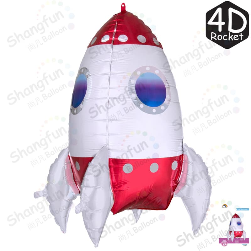 4D space theme astronaut three-dimensional rocket birthday party decoration party decoration hardcover aluminum film balloon