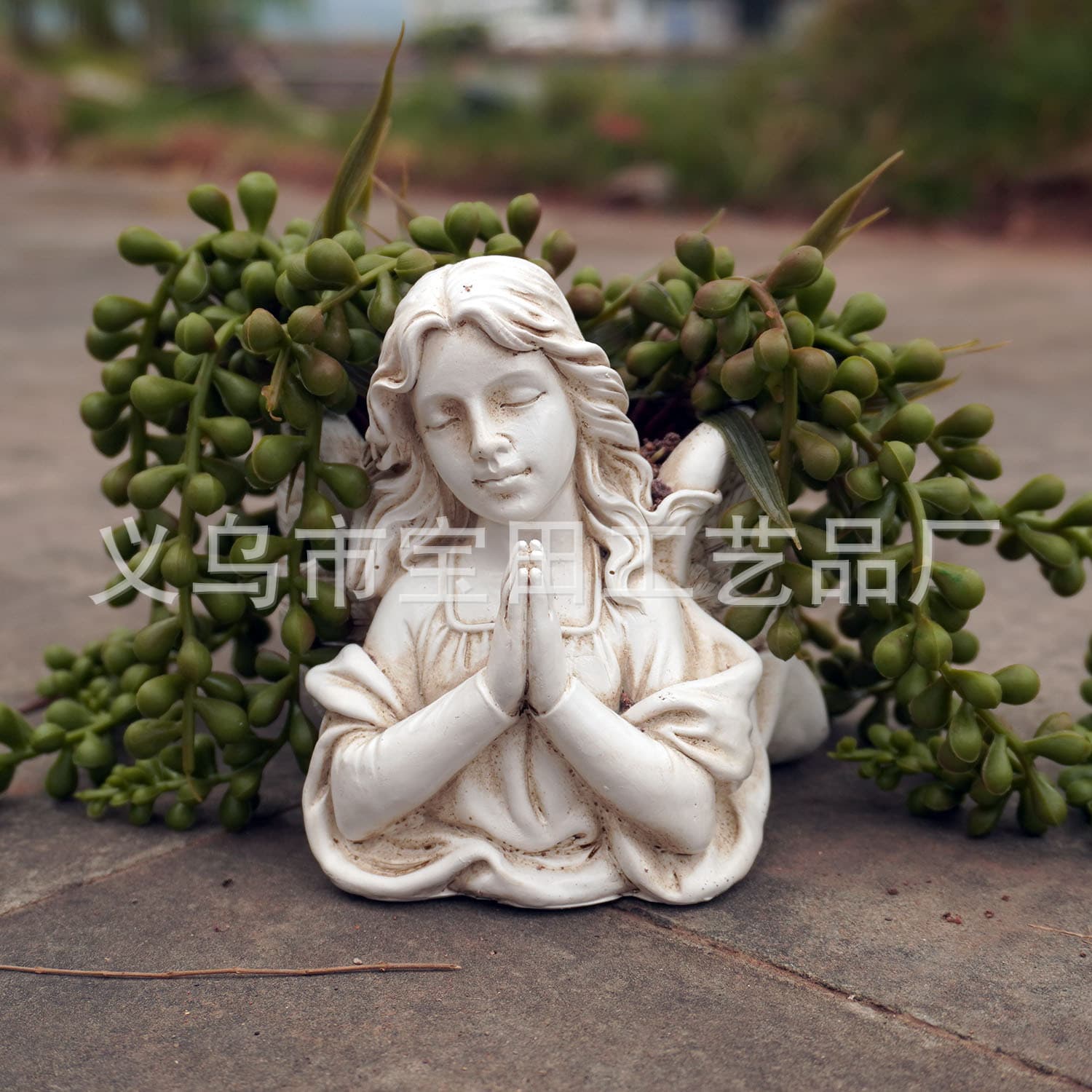 Cross-border New Product Praying Angel Resin Craft Flower Pot for Garden Decoration, Gift for Plant Lovers