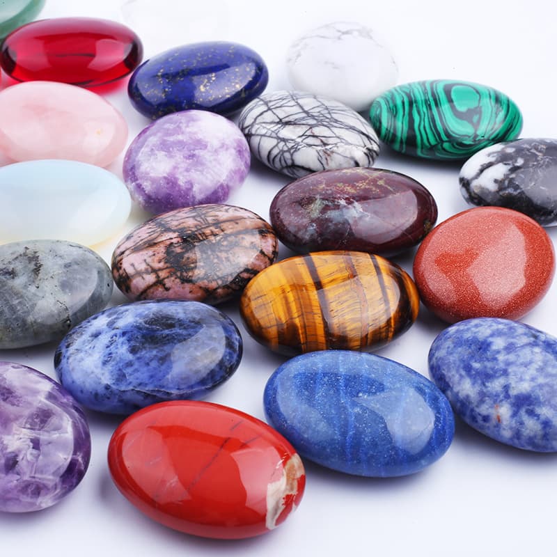 Natural Crystal Soap Stone Oval Spa Massage Stone, Hot Compress Palm Stone, Jade Hand Piece Energy Stone