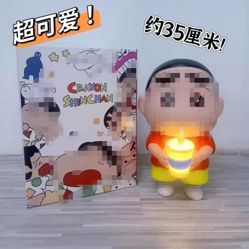 New milk tea Shin-chan Crayon Shin-chan ornaments large figure luminous version night light color box gift living room