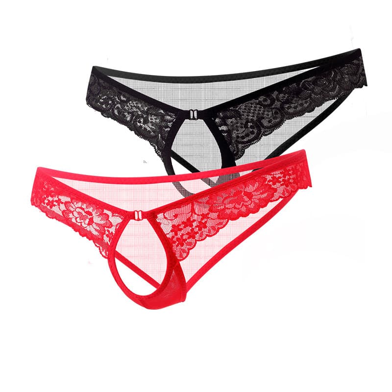 Sexy Mesh Hollow Low-Rise Butt-Lifting Double Thong Men's U-Shape Transparent Underwear 227#