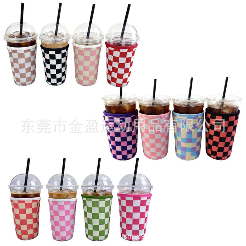 2026 popular diving material coffee cup cover beverage cup cover thermal insulation milk tea cup cover foldable and not easy to deform