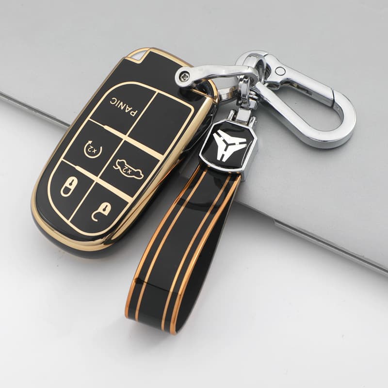 Key case cover for Jeep Cherokee, Compass, Grand Cherokee, Commander, Dodge car key fob
