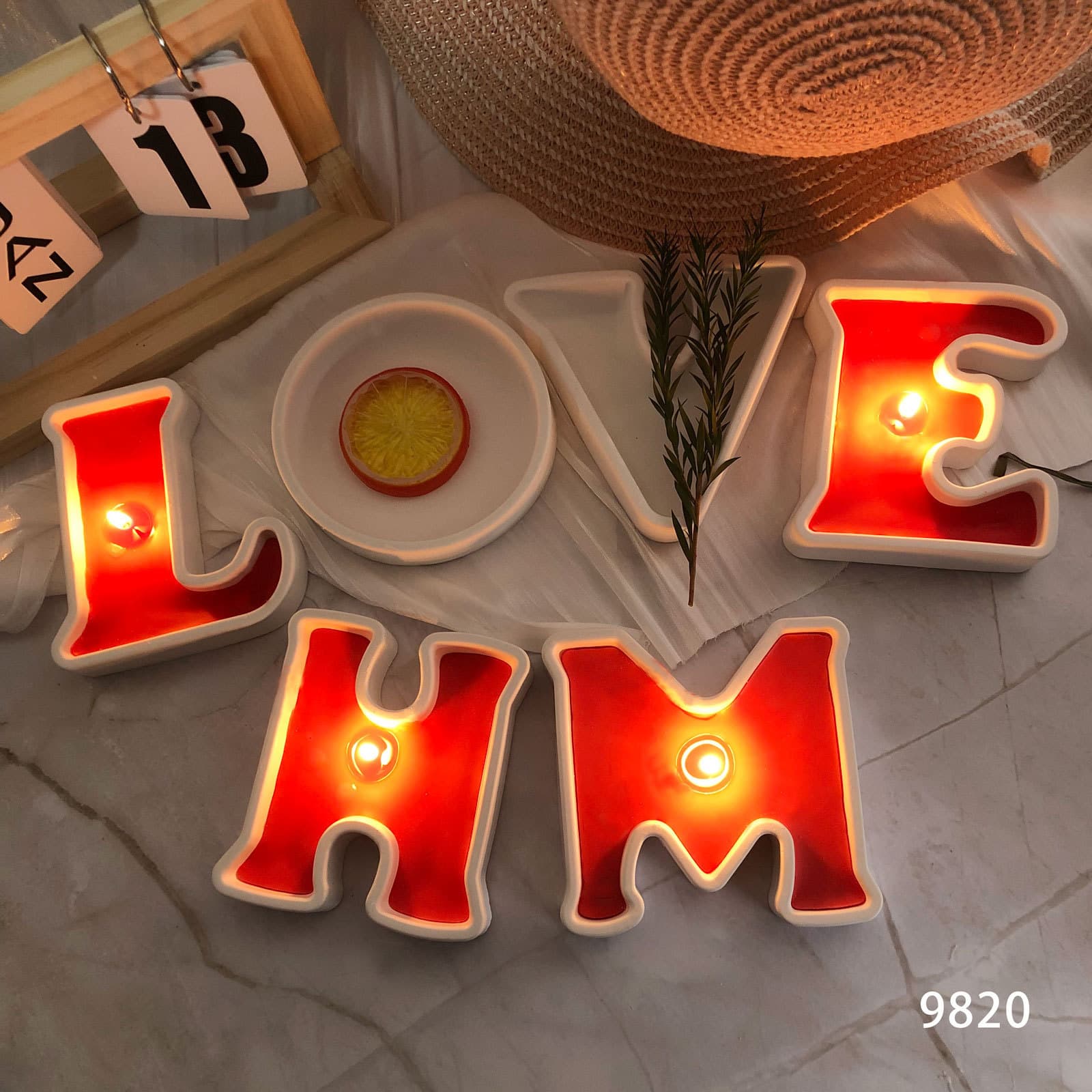 HOME Gypsum Candle Cup Decorative Gypsum Candle Silicone Mold LOVE Candle Cup Storage Box Silicone Mold