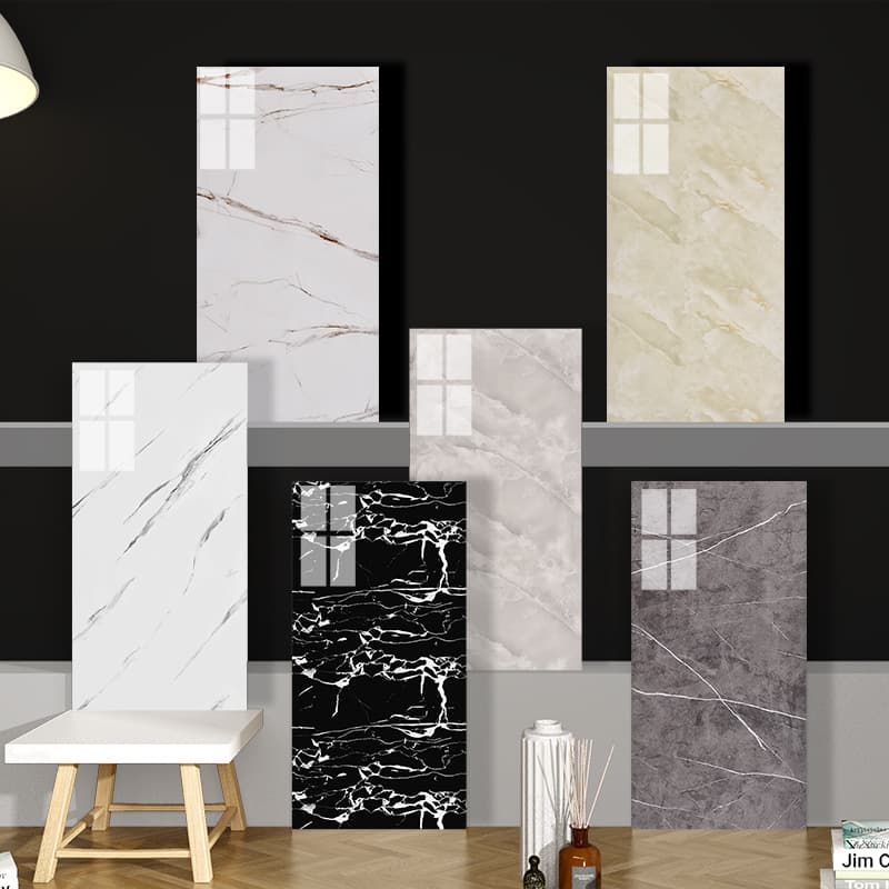 Waterproof Self Adhesive Aluminum Plastic Tile Wall Stickers Kitchen Bathroom Decorative PVC Stickers Moisture Proof Wall Decals