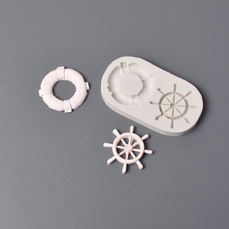 Summer Cool Swimming Ring Anchor Silicone Mold Chocolate Fondant Plaster Aromatherapy Wax Flakes Resin Decoration Tools