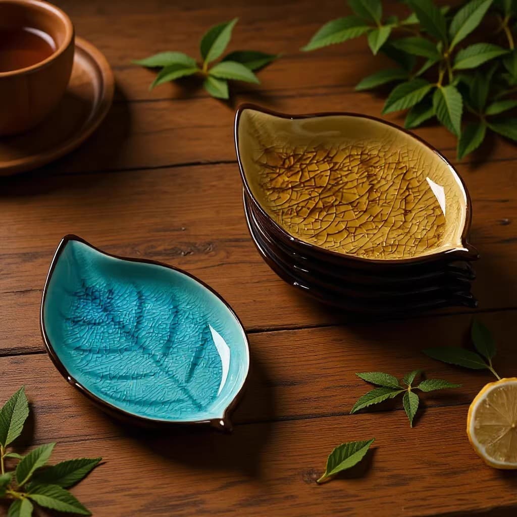 Kiln-Transformation Glaze Ceramic Small Snack Plate, Seasoning Dish, Cold Dish Plate, Commercial Sushi Dip Plate, Dessert Plate