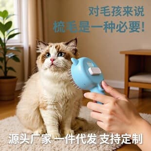 New Cross-Border Pet De-Shedding Spray Comb One-Key Water Spray Anti-Flyaway Hair Cat Comb Dog Cleaning Grooming Brush