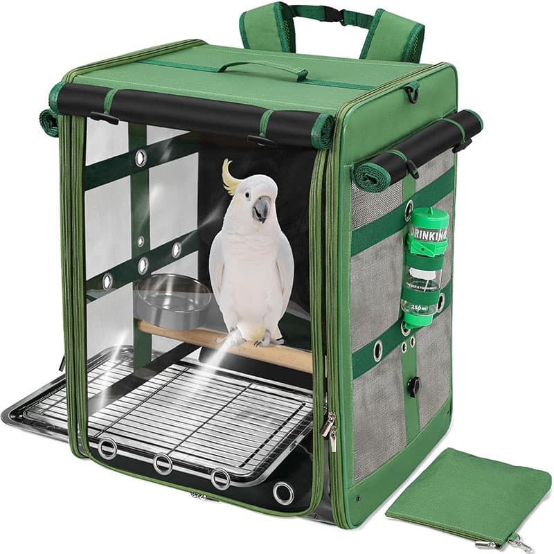 Custom Bird Travel Carrier Cage, Parrot Carrying Case, Backpack for Medium to Large Pet Birds