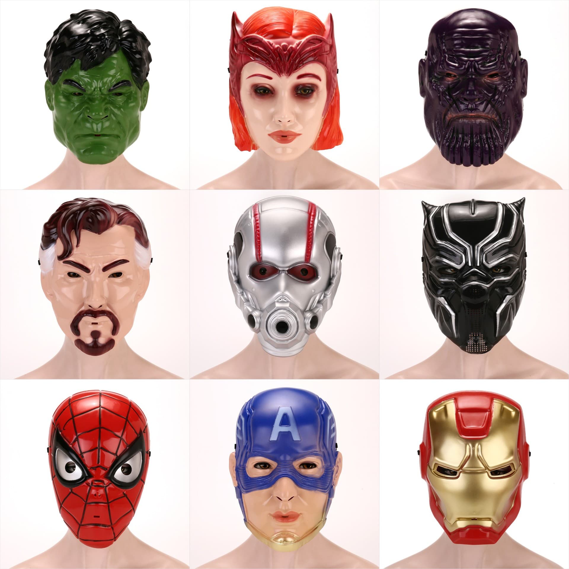 Marvel Avengers Mask Iron Man Spider-Man Hulk Ant-Man Black Panther Cosplay Prop Mask