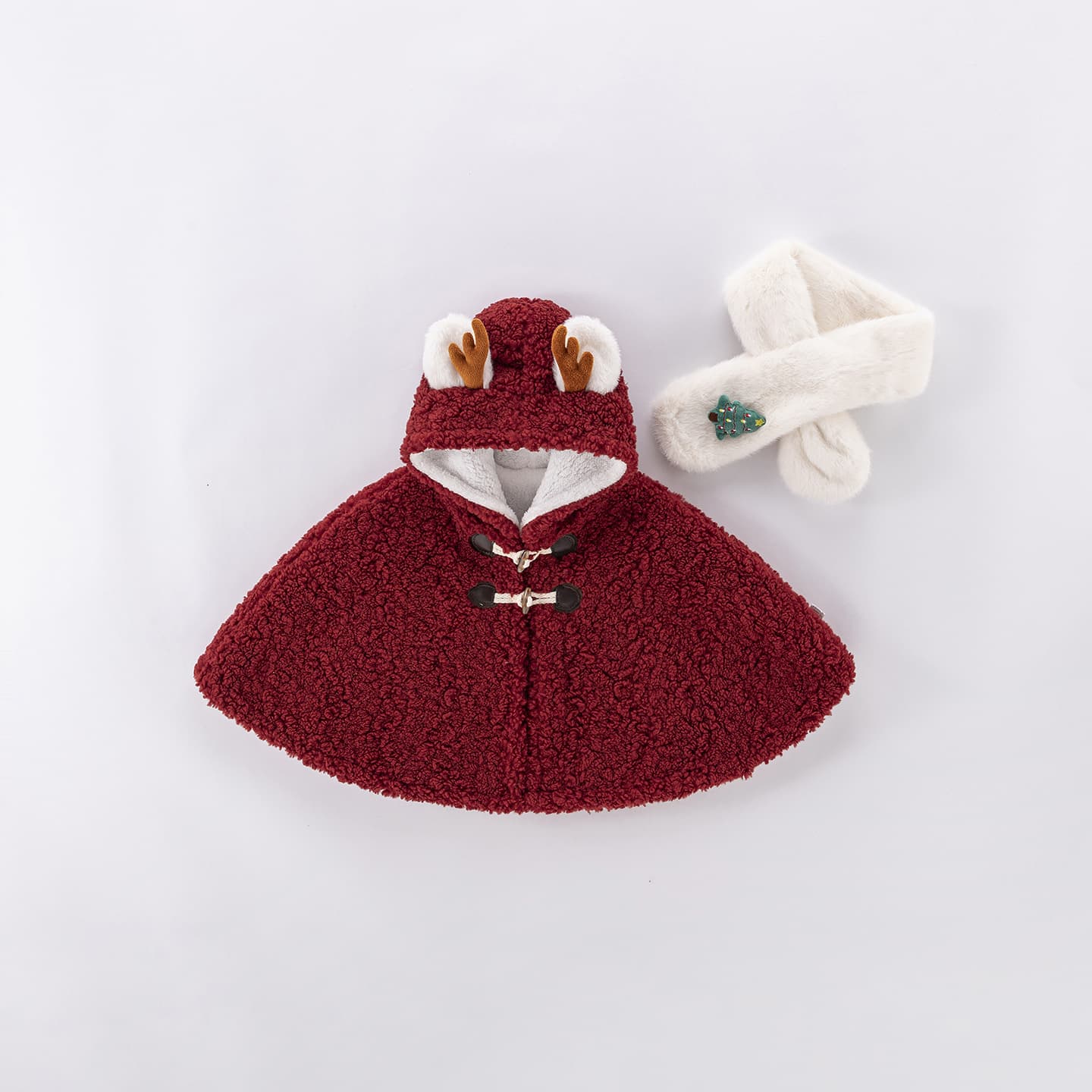 Customized baby autumn and winter cloak red versatile male and female baby windproof shawl cartoon cute blanket plus velvet