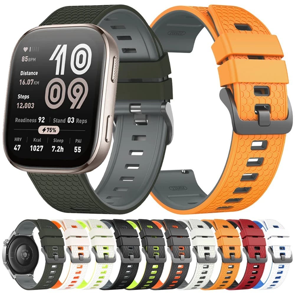 The 22mm honeycomb two-color watch strap is suitable for Garmin Venu4 Boneng Vantage M3 Xiaomi Watch S4 wristband