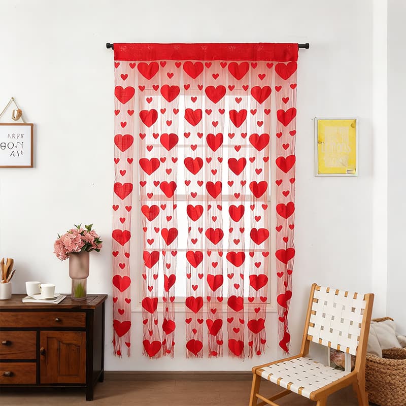 Large Heart-Shaped String Curtains in Various Colors, Door Curtains, Window Curtains for Living Room, Modern Home Decoration String Curtains, Direct from the Manufacturer