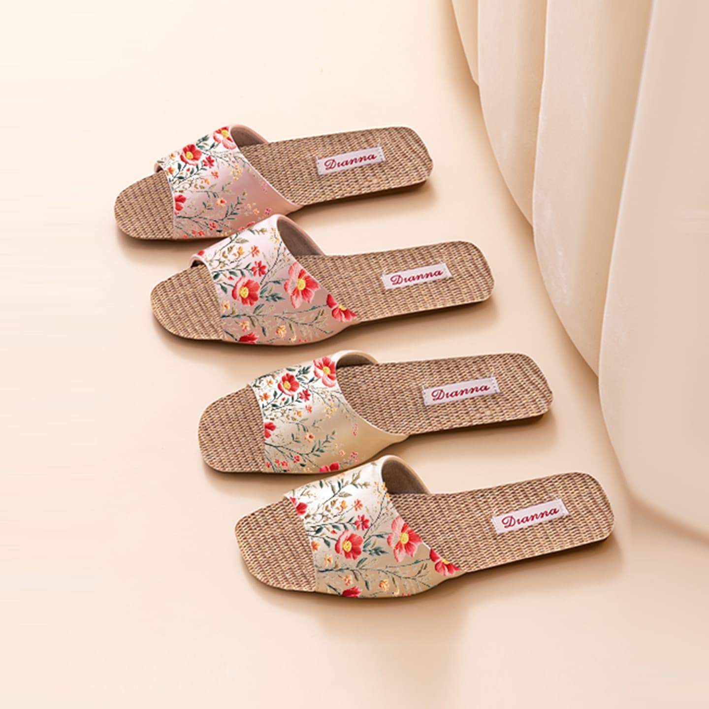 Linen Slippers High Appearance Home Slippers Women French Style Couple Slippers Anti-Slip Anti-Odor Four Seasons Men