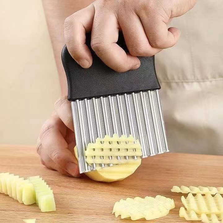 Home Potato Wave Cutter Kitchen French Fry Vegetable Slicer Fruit Cutter Decorative Knife