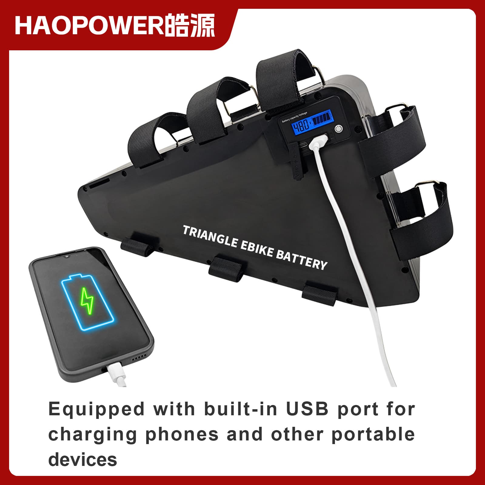 Foreign trade cross-border electric vehicle 48V20Ah triangular triangle bag hanging bag lithium battery large capacity and long battery life