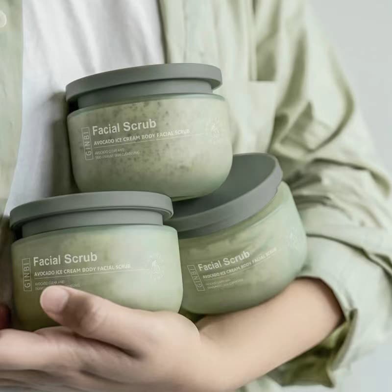 Yinmei Avocado Squalane Refreshing Shower Gel, Oil Control Moisturizing Cleansing for Chicken Skin Exfoliation Scrub