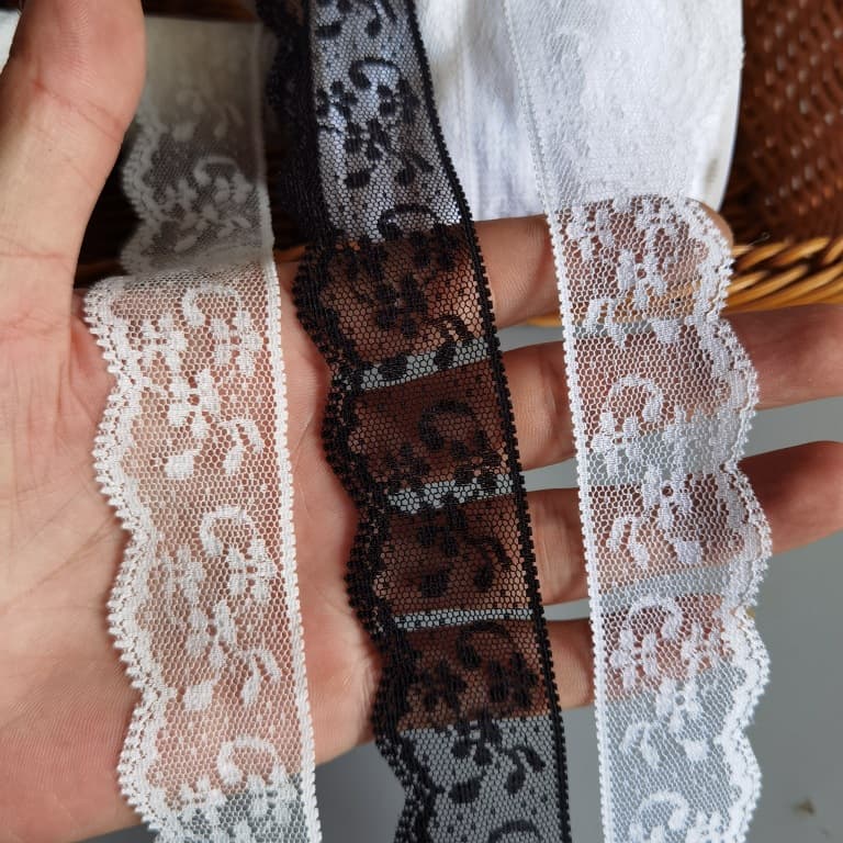 Export Cross-border Taiwan-made Soft Lace Thin White Handmade DIY Doll Hem Lace Accessories Width Wholesale