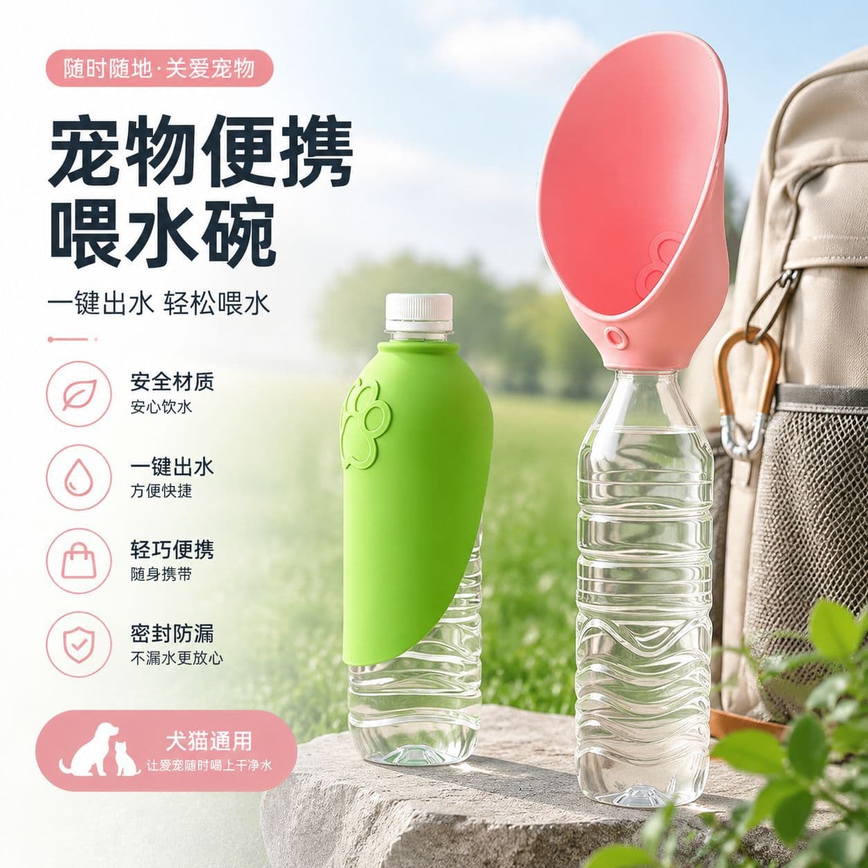 Pet Water Dispenser, Outdoor Portable Pet Water Feeder, Pet Travel Cup, Dog Water Bottle