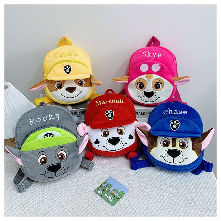 Cross-border Drop Shipping Cute Baby Kids Plush Backpack, Kindergarten Small Backpack, Dog Cartoon Anime