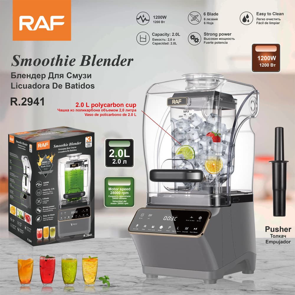 RAF European Spec Home Powerful High Power 1200w Smoothie Blender Touch Screen R.2941