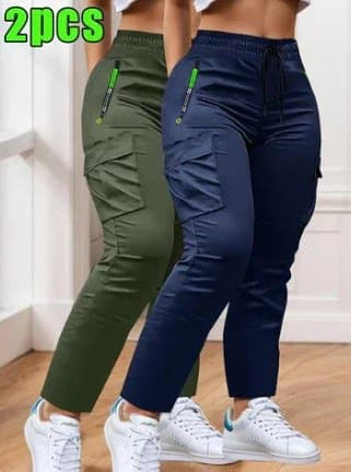 Vintage Large Pocket Casual Pants for Women 2026 Spring/Autumn New Arrival Cross-Border Trade Loose Cargo Long Pants