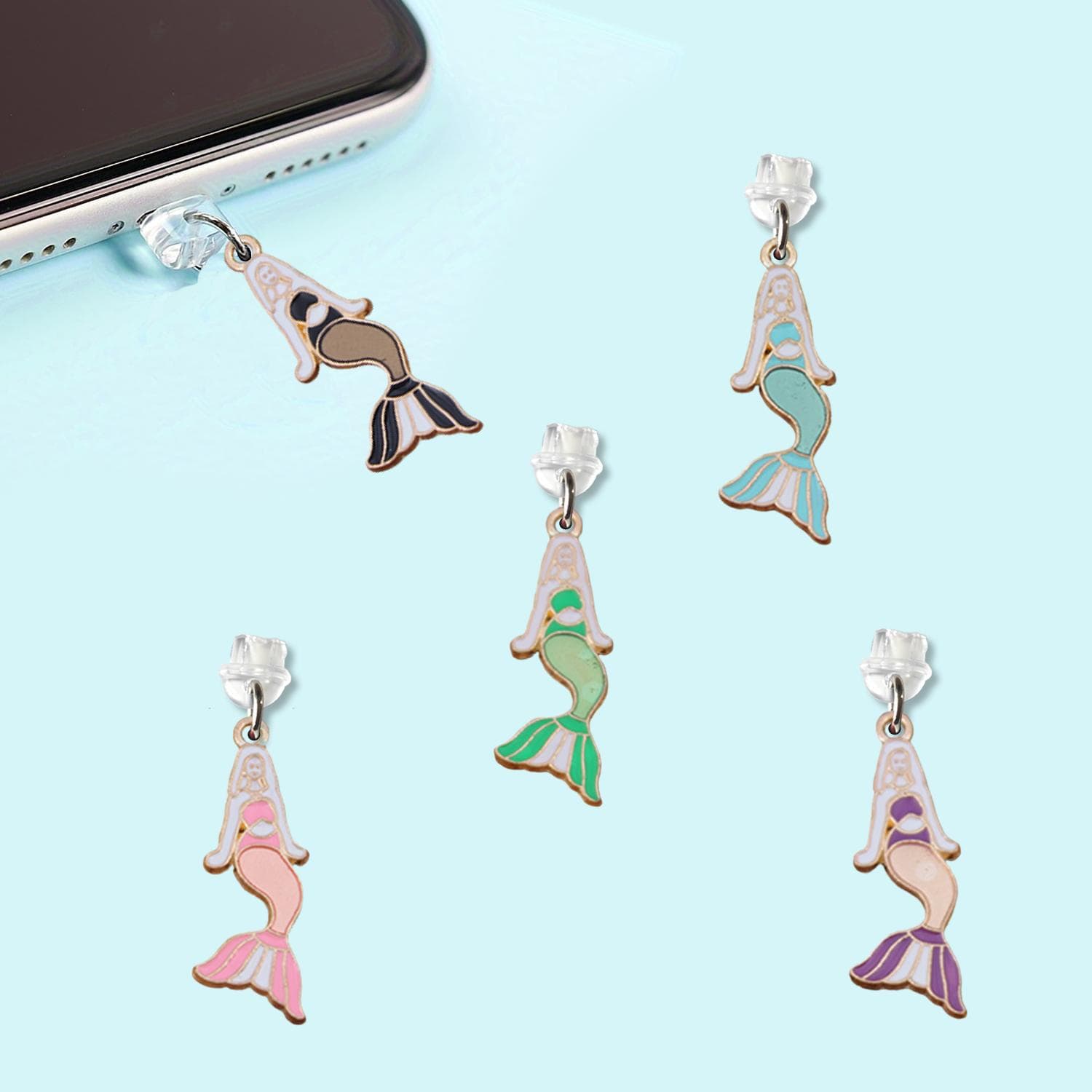 Amazon Multicolor Mermaid Alloy Oil Drop 11x32mm Phone Dust Plug Etsy Cross-border Hot Selling Phone Hole