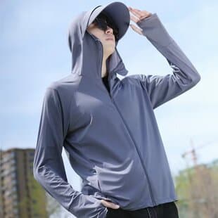 Ice Silk Plus Size Sun Protection Jacket for Men 200 lbs Lightweight Breathable Summer Oversized Sunscreen Coat for Heavy Men