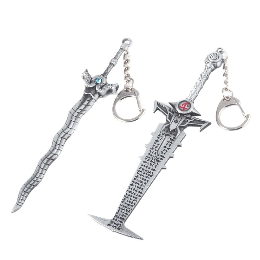 Dragon Legend Doom Eternal Weapon Model Serpentine Sword Judgment Sword Metal Keychain Pendant Wholesale
