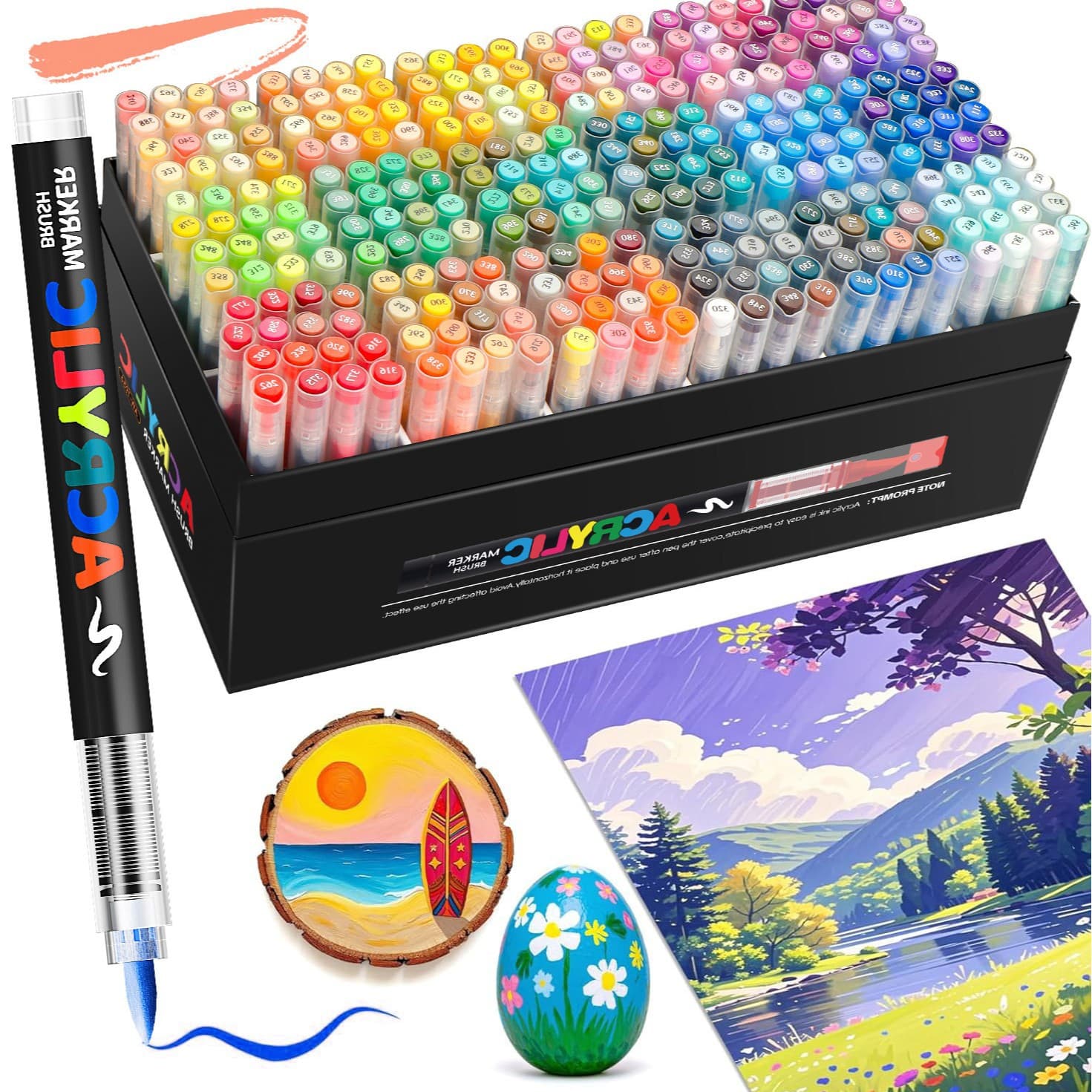 Cross-border Direct Liquid Acrylic Marker Pen 240 Colors Soft Tip No Press Student Art DIY Hand-painted Graffiti Pen