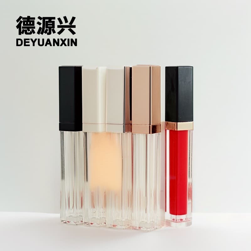 5ml rose gold square lip glaze tube lip gloss tube lipstick tube empty tube can be printed with logo ready stock