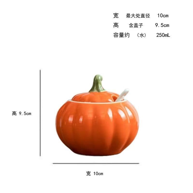 Ceramic Halloween Pumpkin Mini Fruit Creative Ornament Home Statue Decoration Restaurant Window Vegetable Seasoning Jar