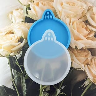 DIY Christmas Decoration Silicone Mold Crystal Epoxy Blank Pendant Handmade Decorative Round Mold