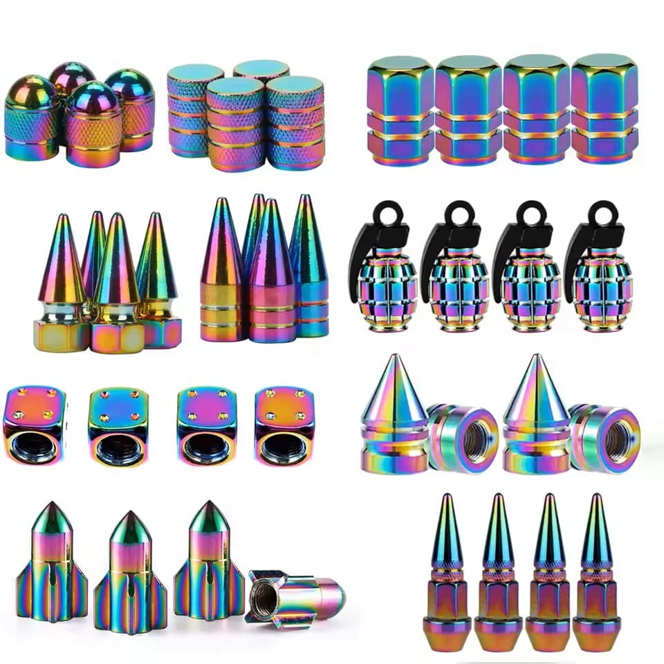 In Stock Car Motorcycle Presta Valve Colorful Aluminum Alloy Valve Stem Caps American Valve Dust Caps