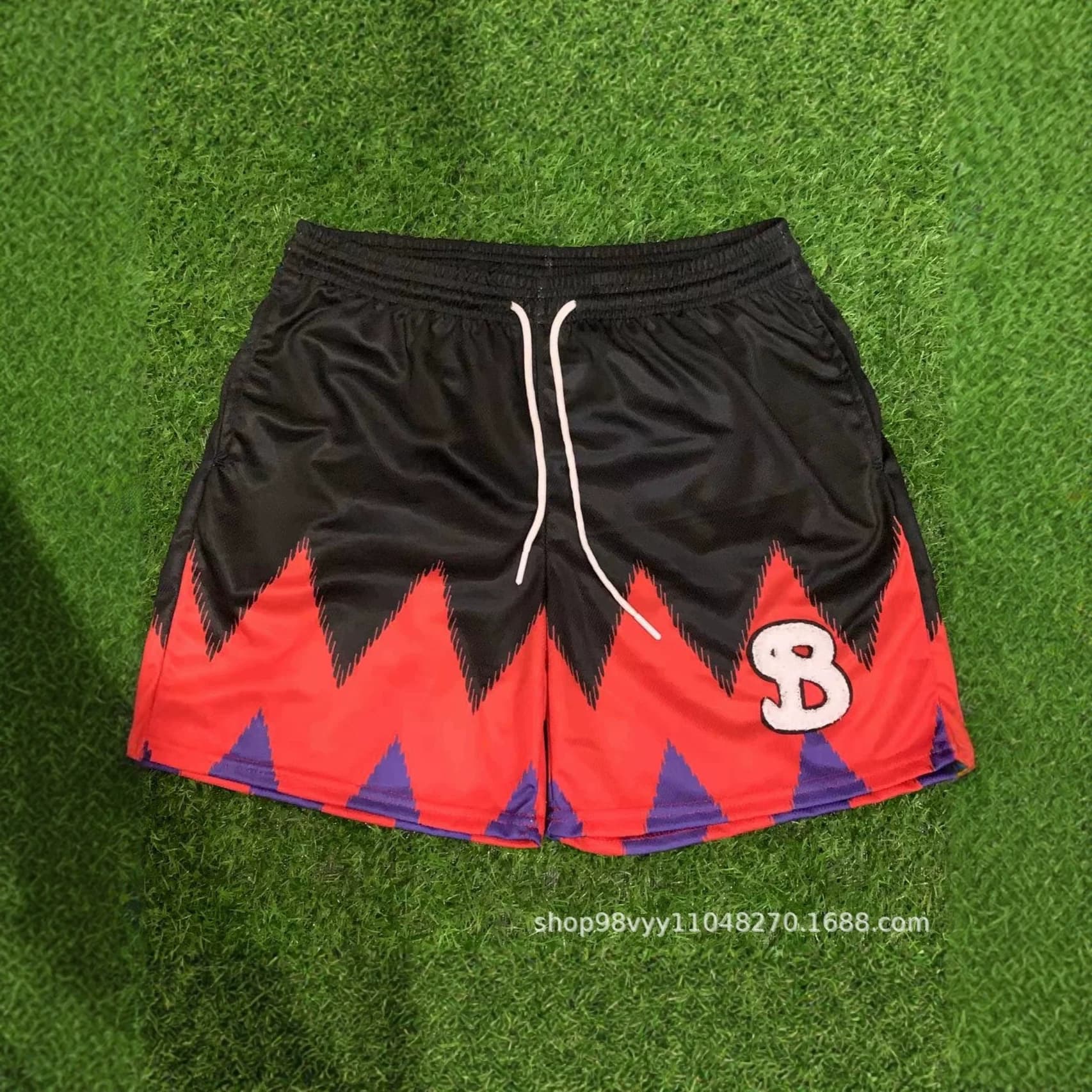 Cross-border exclusive American trendy brand BKTSQD letter printed sports shorts for fitness, running, casual wear, and beach, TEMU