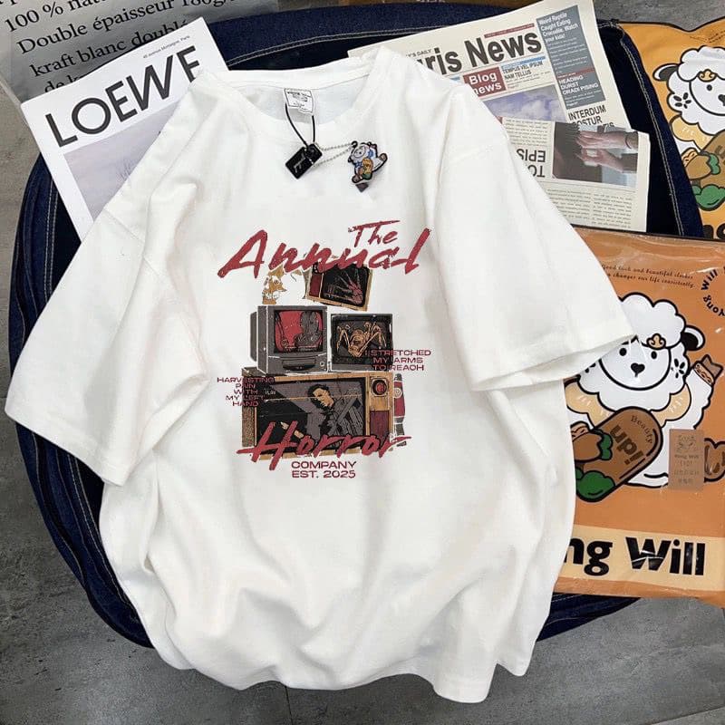 Trendy brand retro heavyweight summer American trend pure cotton high street short-sleeved T-shirt with European and American design sense niche loose T-shirt