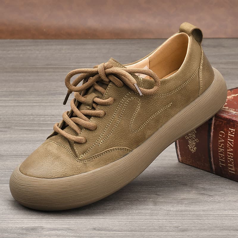 New Men's Summer Breathable Vintage Suede Top Layer Leather Casual Shoes Versatile Genuine Leather Casual Shoes