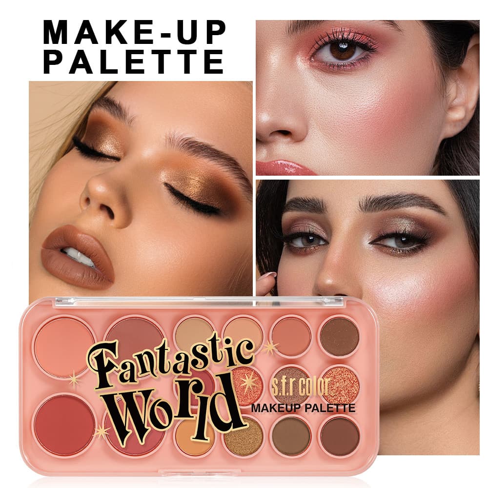 S.F R16 Color Eyeshadow Palette Matte Earth Tone Shimmer Natural Glitter Eye Shadow Blush Combo Palette Wholesale