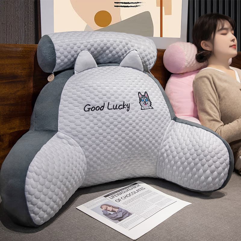 Cool and Refreshing Ice Bean-Shaped Waist Support Bed Headrest Cushion, Cute Animal Dinosaur Rabbit Dolphin Adorable Cartoon
