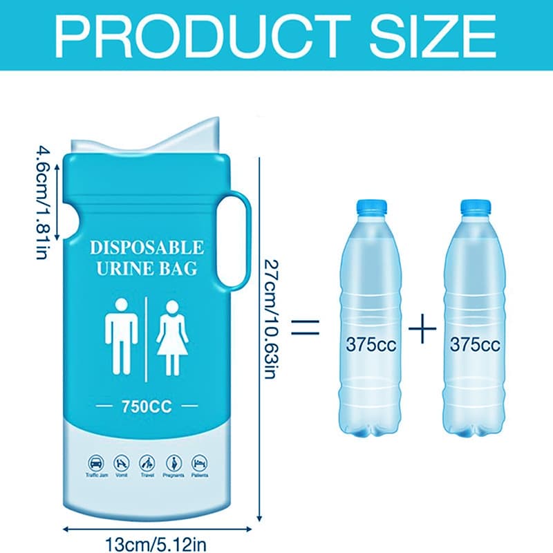 In Stock Emergency Urinal Bag, Disposable Sealed Portable Urine Bag for Men and Women During Traffic Jams